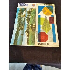 VINTAGE 1976 & 1968 Washington DC & Eastern United States Gas Station Maps/Atlas
